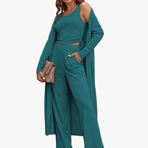 Teal Women's Pants & Jumpsuit Set